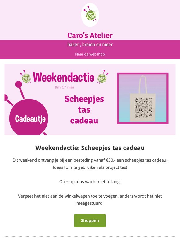 Weekendactie: Scheepjes tas cadeau