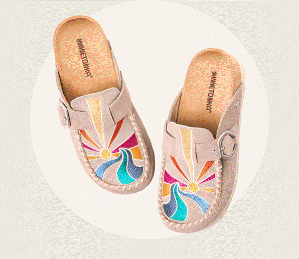 Sunset Embroidery Buckle Clog