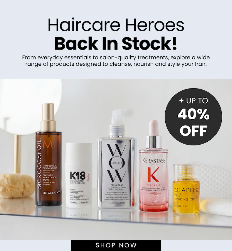Haircare Back In Stock: Up to 40% Off - From everyday essentials to salon-quality treatments, explore a wide range of products designed to cleanse, nourish and style your hair.
