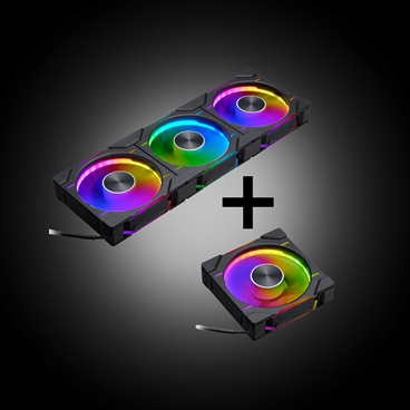 PHANTEKS D30 PWM Regular Airflow D-RGB Lüfter - 120mm, schwarz + 3er pack