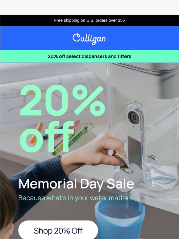 20% off for cleaner water at home! 💧
