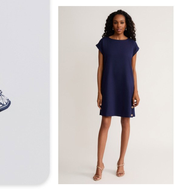 Short Sleeve Swing Dress, Linen Viscose