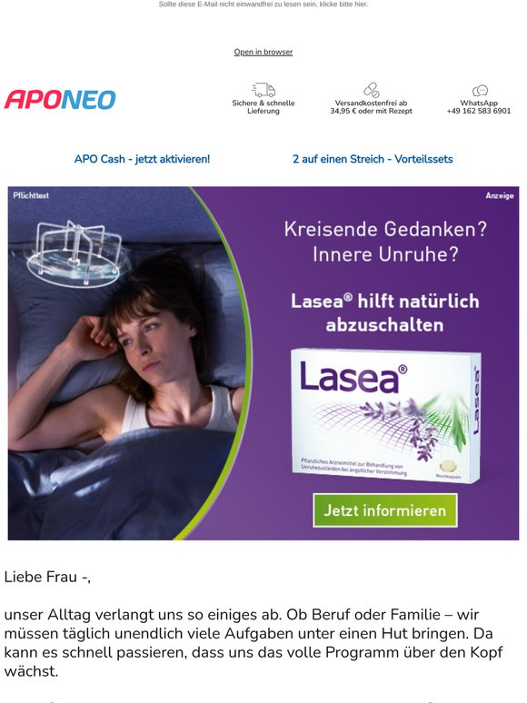 🪻 10 % Gutschein* für Lasea® - exklusiv für Sie! 🪻