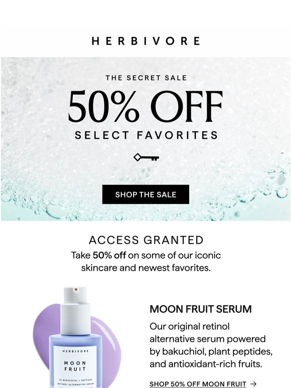 50% off iconic skincare starts now