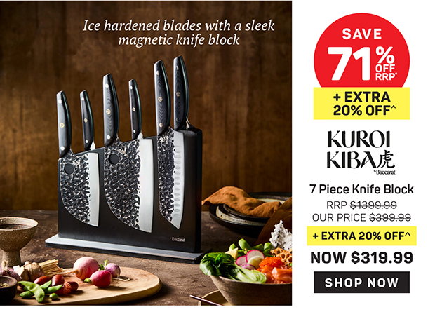 Baccarat KUROI KIBA 7 Piece Knife Block