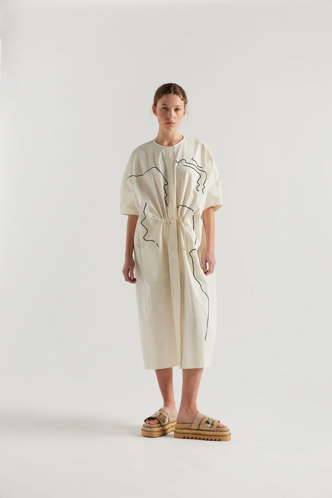 Image of Pensive Embroidered Dress