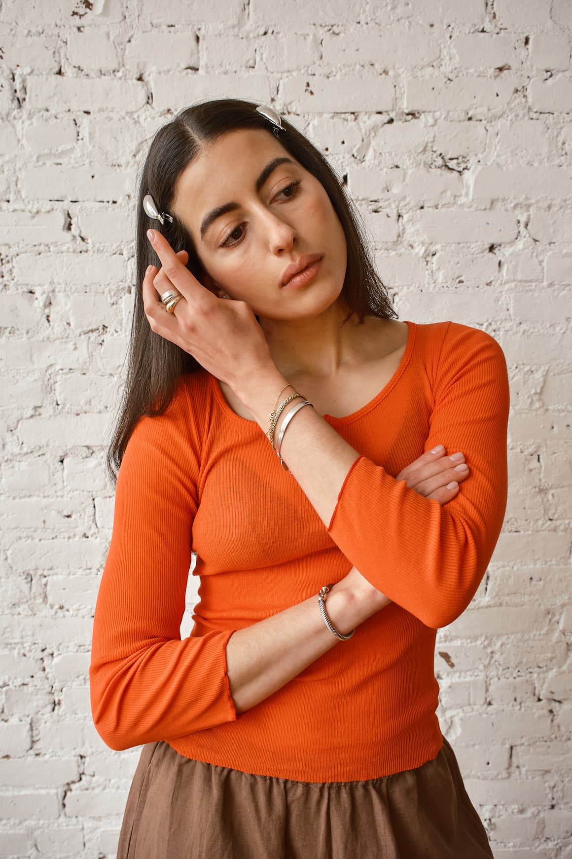 Sayaka Orange Henley