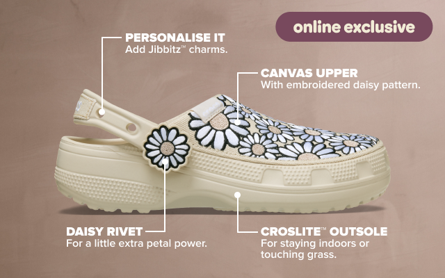 Check Out The Details Of The Classic Crafted Daisy Clog