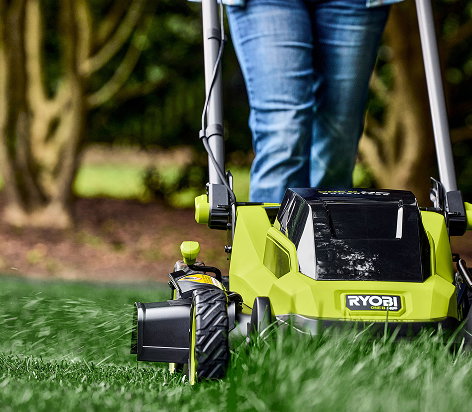 RYOBI Mower used to cut lawn 