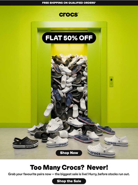 Don’t blink: FLAT 50% OFF on Crocs 🔥