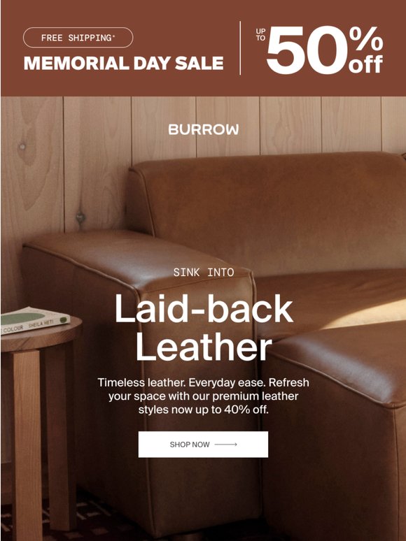 Leather, up to 50% off right now