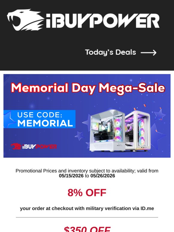 Memorial Day Savings Start Now!