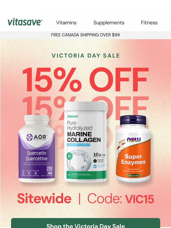 15% off everything. Long weekend. Go. 🇨🇦