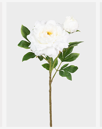 Deluxe White Queen Garden Peony Fake Flower - 30