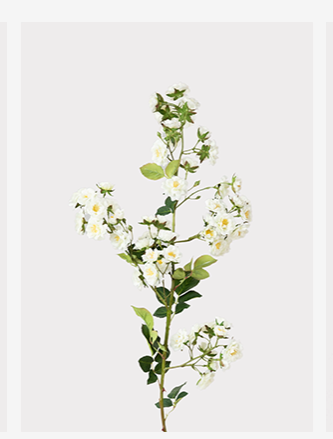 Climbing Fake Roses Branch in Cream White - 33