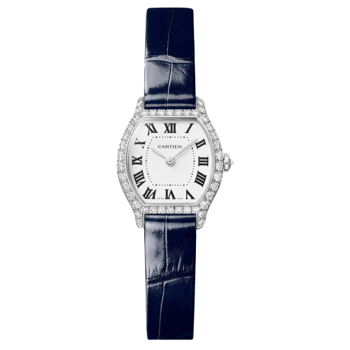 Cartier Tortue Watch, Mini Model, High-Autonomy Quartz Movement, 18K White Gold Case