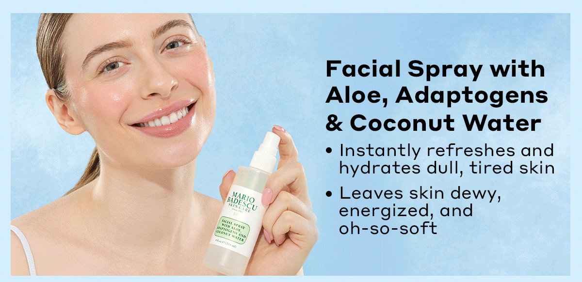 Facial Spray with Aloe, Adaptogens & Coconut Water | Instantly refreshes and hydrates dull, tired skin | Leaves skin dewy, energized, and oh-so-soft