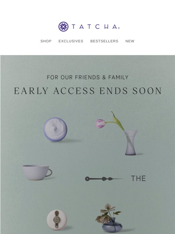 Final hours for early access—claim 20% off sitewide