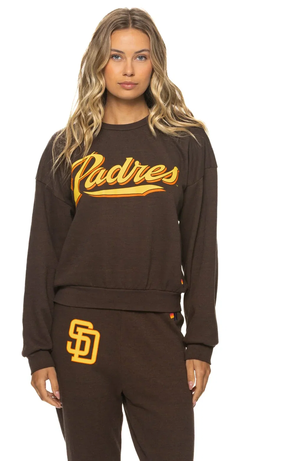 Image of SAN DIEGO PADRES 2026 RELAXED CREW SWEATSHIRT - BROWN