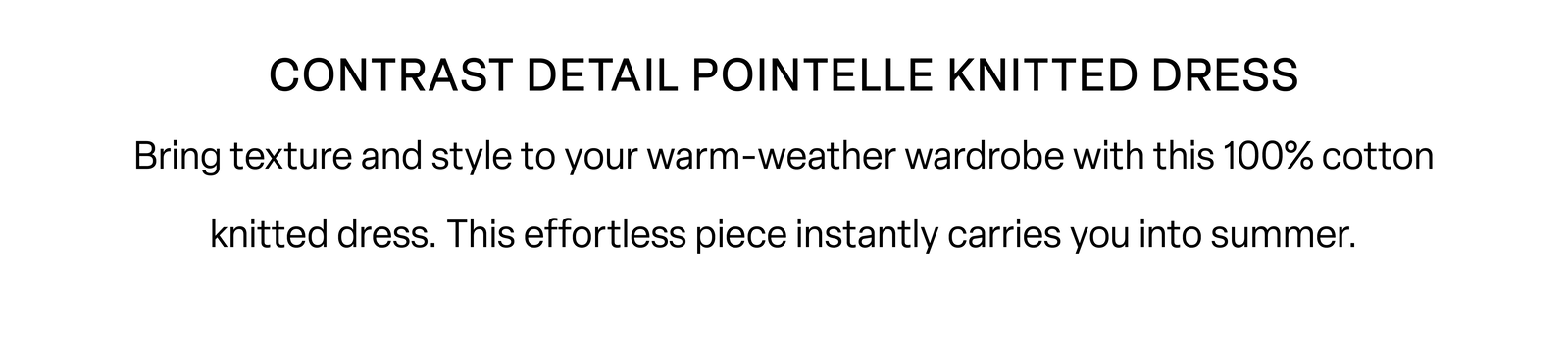 Contrast Detail Pointelle Knitted Dress