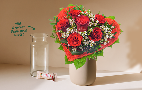 Wundervolle Geburtstagsgrüße. Rosenherz „Zum Geburtstag“ mit 2 Gratis-Geschenken für 32,99 €