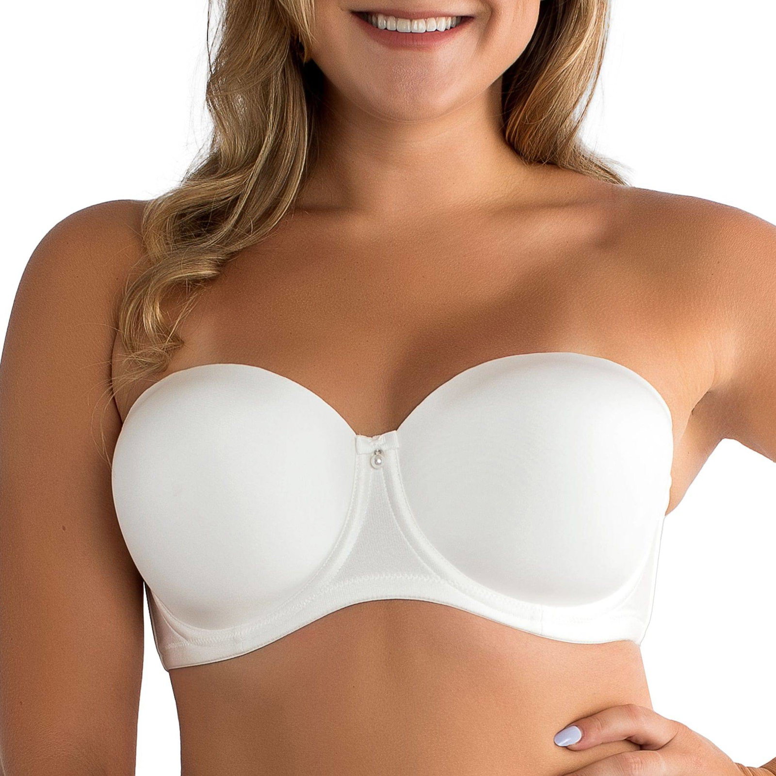 Image of Elise Full Bust Strapless Bra - Pearl White