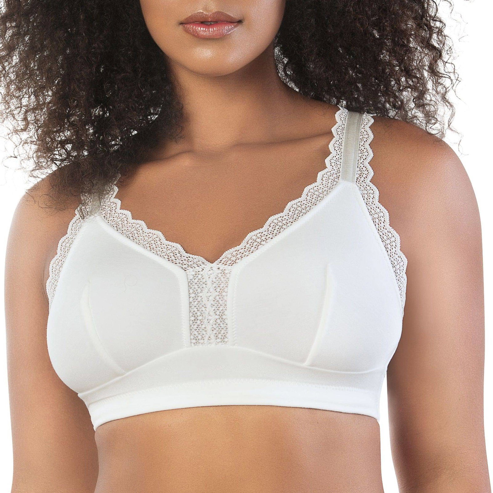 Image of Dalis Wire-Free Full Bust Bralette - Pearl White