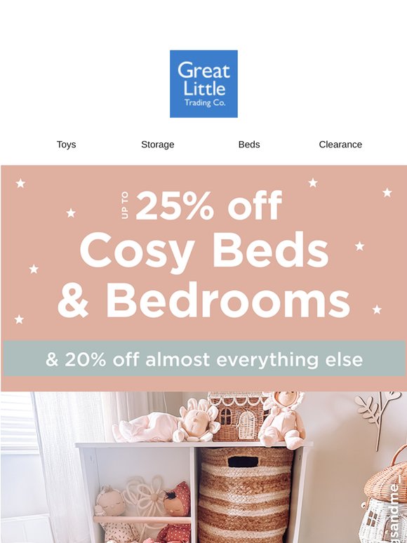 Up to 25% off beds & bedrooms💤