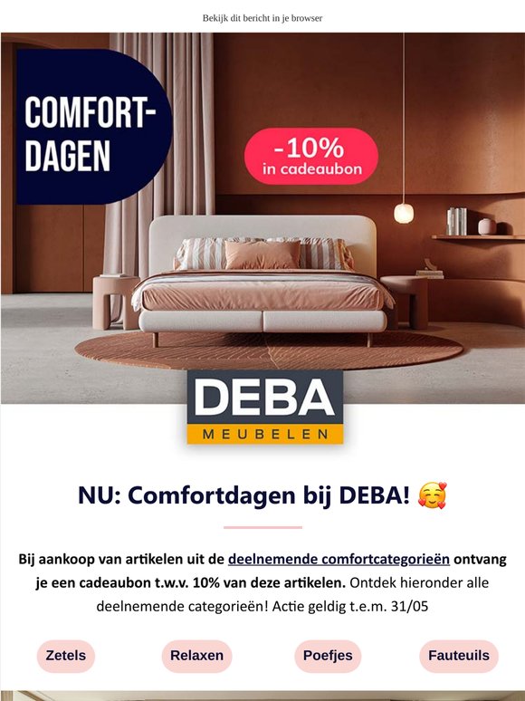 🤩 Nu Comfortdagen | Krijg 10% in cadeaubon | -21% keukens