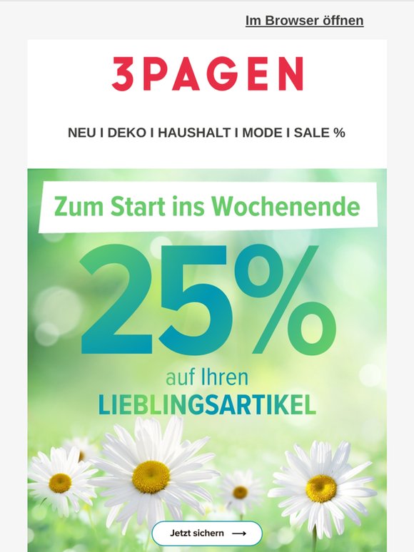 Mit 25 % Rabatt ins Wochenende