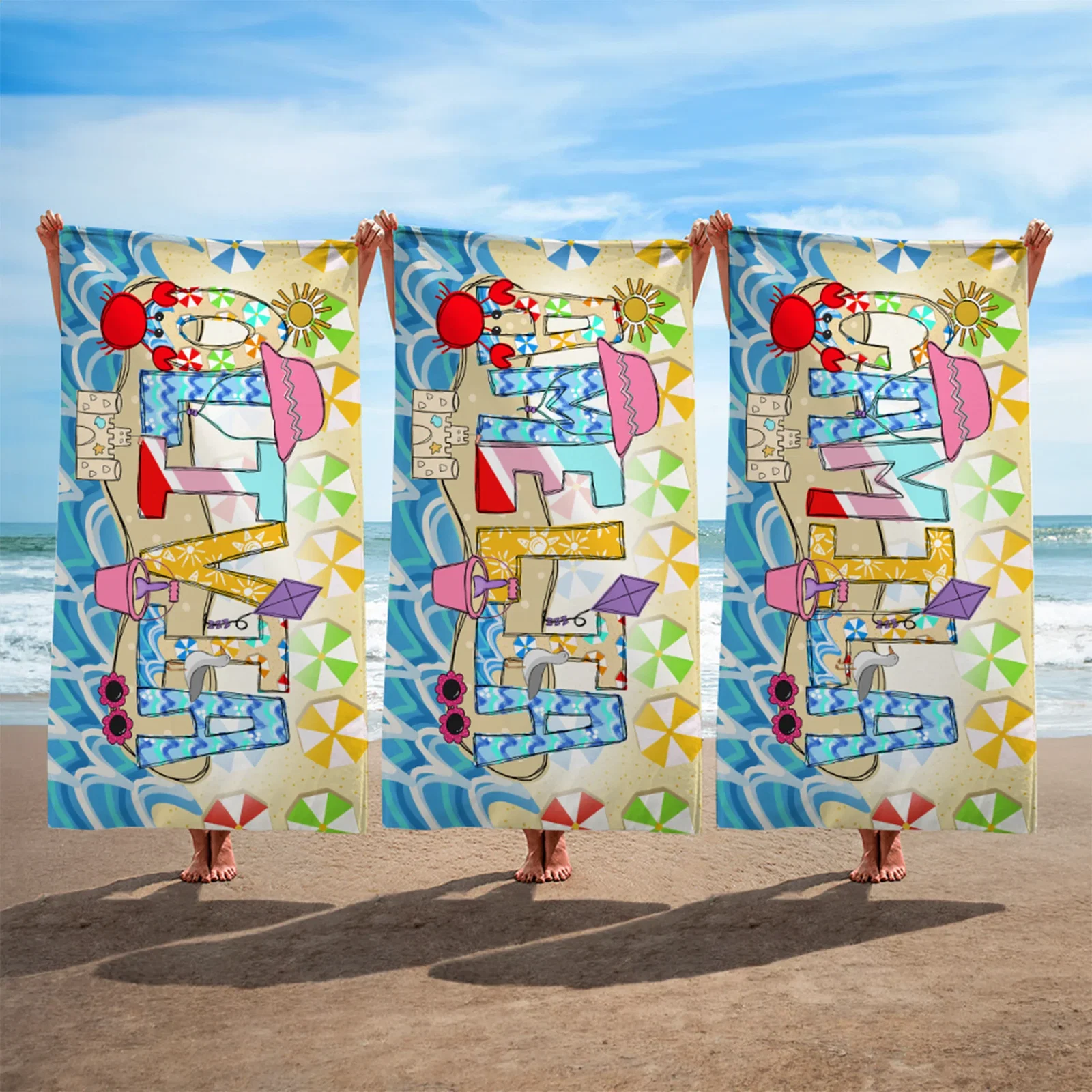 Summer Doodle Beach Towel