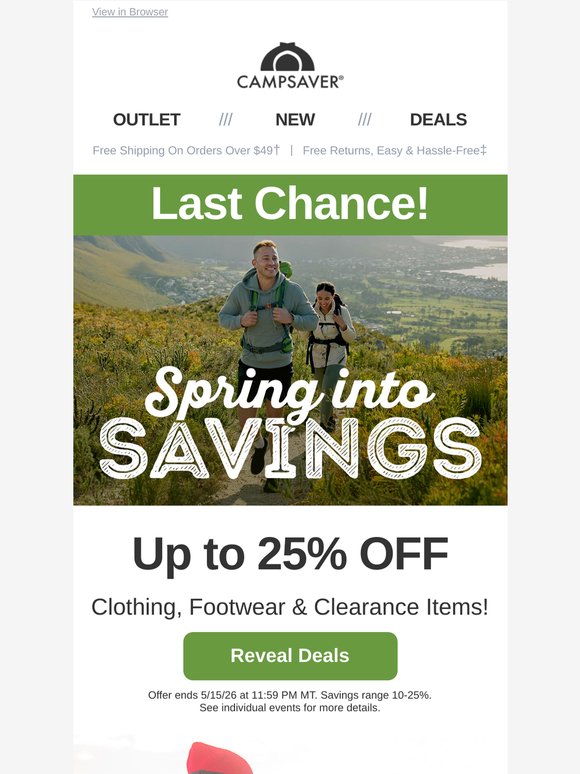 📣 Last Call! Camping Gear Deals