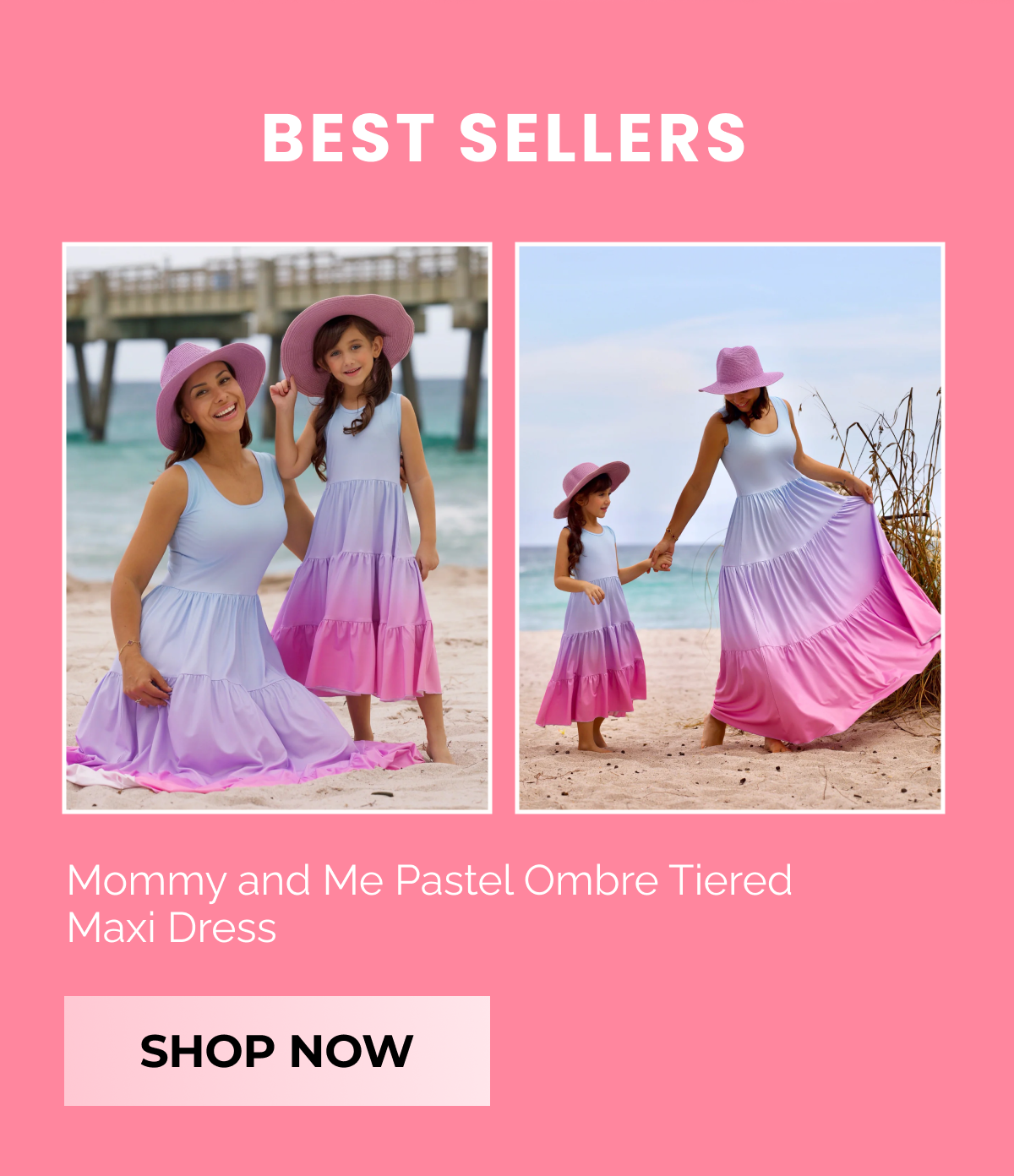 Best Sellers: Mommy and Me Pastel Ombre Tiered Maxi Dress