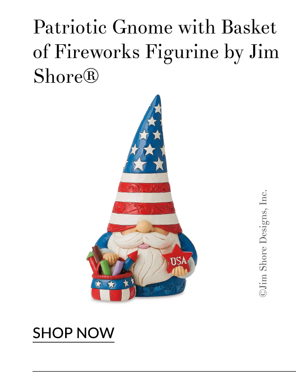 Patriotic Gnome with Basket of Fireworks Figurine by Jim Shore®