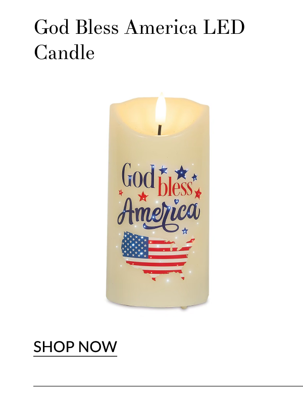God Bless America LED Candle