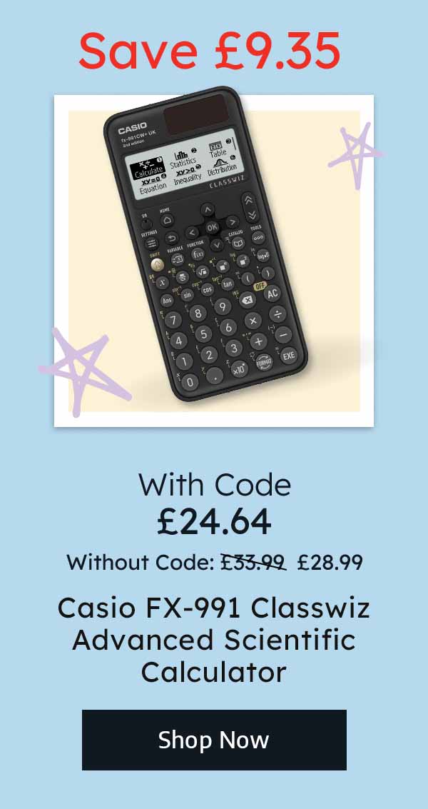 Casio FX-991 Classwiz Advanced Scientific Calculator - With Code £24.64 - Without Code: Was £33.99, Now £28.99