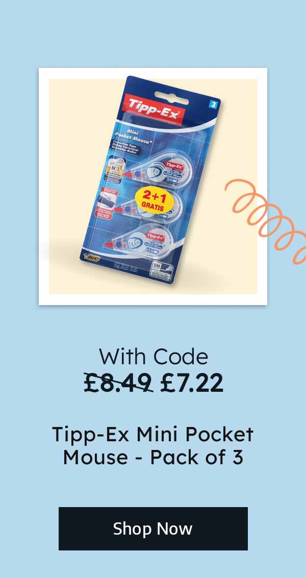 Tipp-Ex Mini Pocket Mouse - Pack of 3 - With Code £7.22, Without Code: £8.49 - Better Than Half Price
