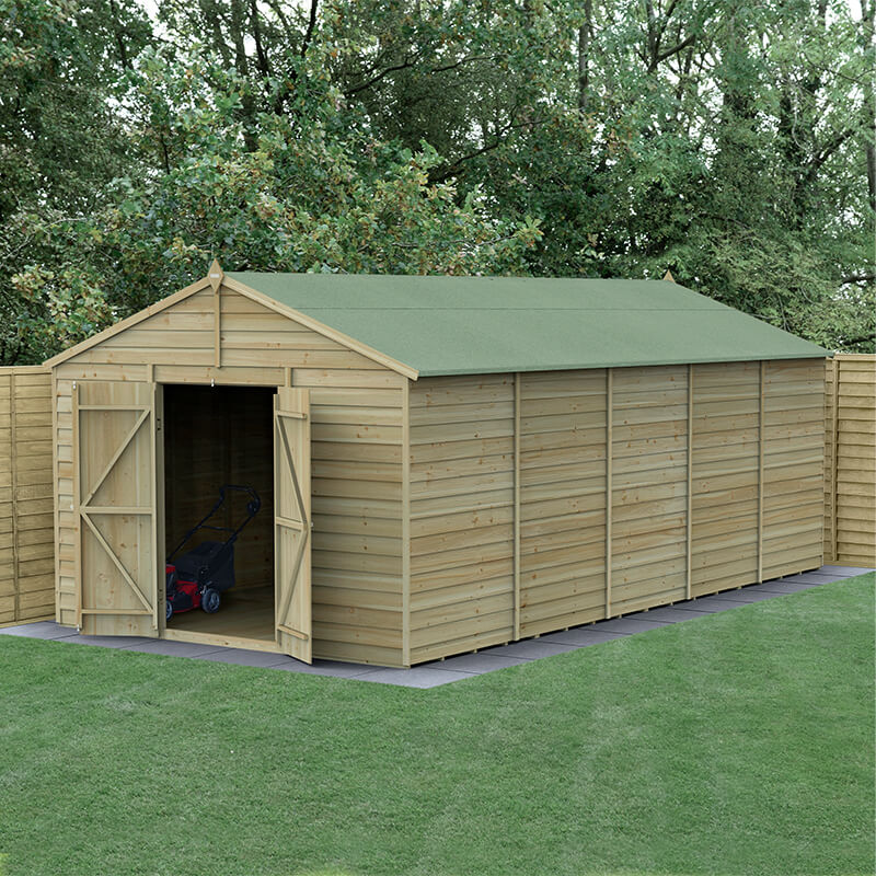 Image of 20' x 10' Forest 4Life Overlap Windowless Double Door Apex Wooden Shed