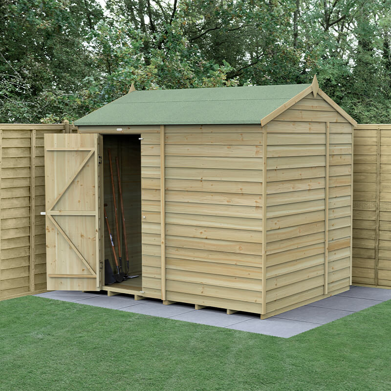 Image of 8' x 6' Forest 4Life Overlap Windowless Reverse Apex Wooden Shed
