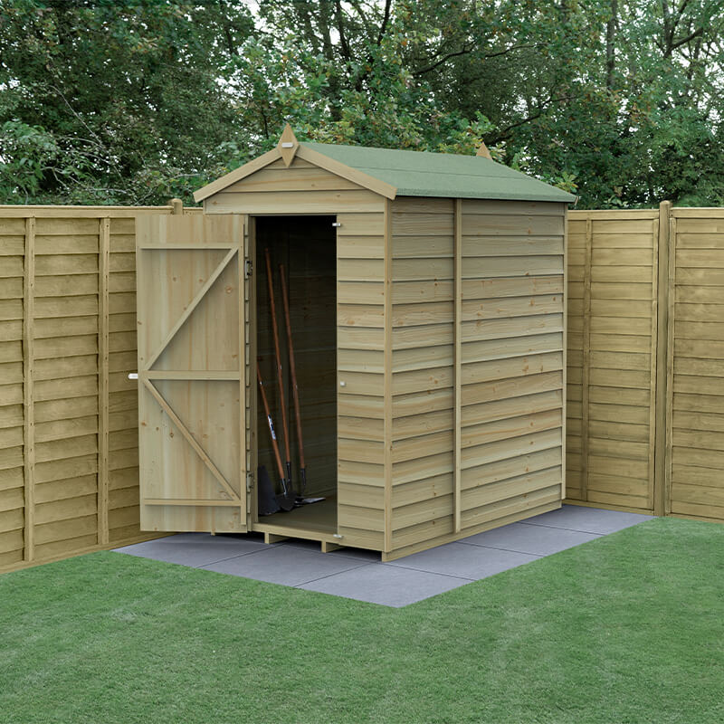 Image of 6' x 4' Forest 4Life Overlap Windowless Apex Wooden Shed
