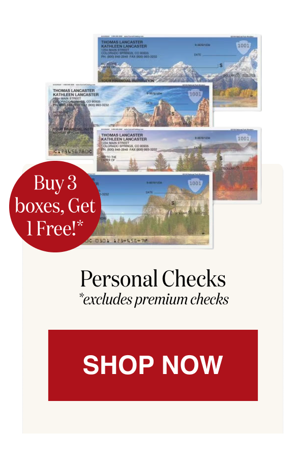 Personal Checks *excludes premium checks [Click here to Shop Now]