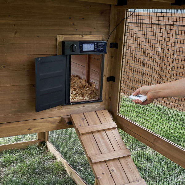 Rustic Roots programmable solar-powered door with remote control
