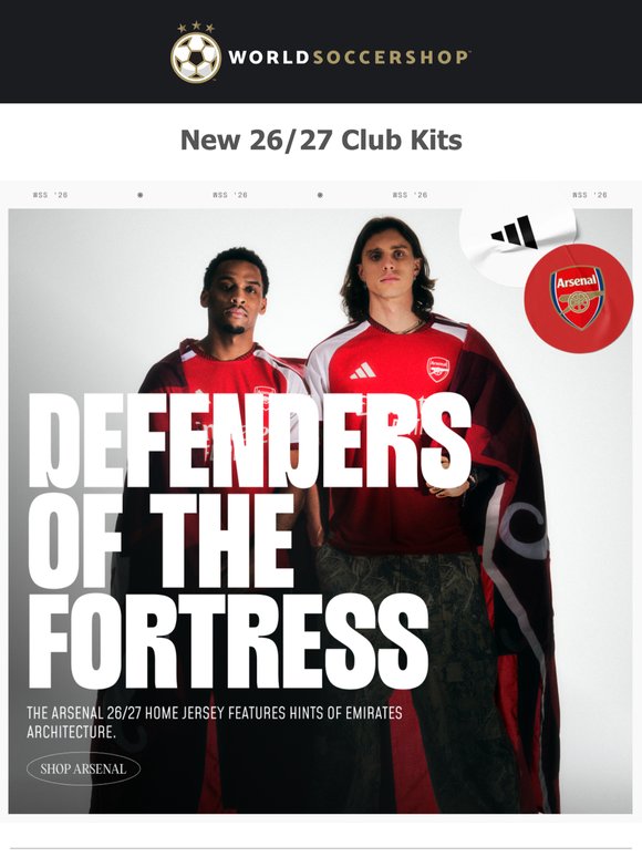 The 26/27 season is calling. Shop new Arsenal, PSG & more 👕