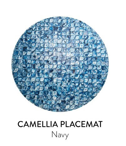 Camellia Placemat in Navy, Set of 4