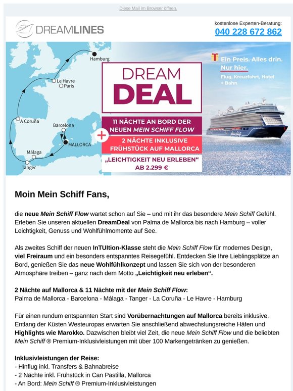 DreamDeal: Neue Mein Schiff Flow 🍹 & Mallorca