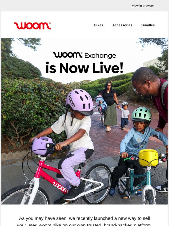 Reminder! woom Exchange is Now Open for Bike Listings