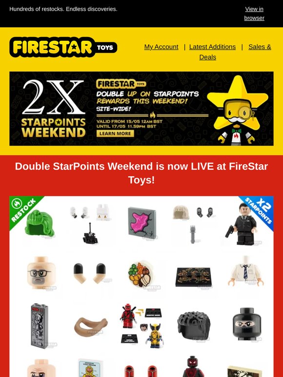 🎉 Double your fun this weekend with 2X StarPoints on everything! 🌟