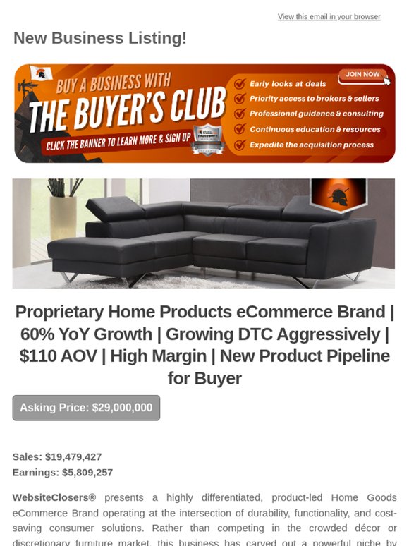 New Deal Alert: Proprietary Home Products eCommerce Brand | 60% YoY Growth | Growing DTC Aggressively | $110 AOV | High Margin | New Product Pipeline
