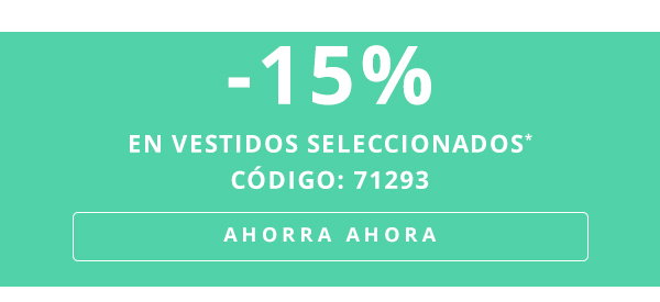 -15% en vestidos seleccionados