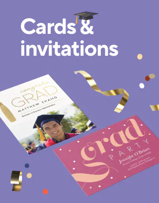40% off custom cards, photo gifts, wrapping paper, banners and posters and yard signs
Cards & invitations
Yard signs
Banners
Posters